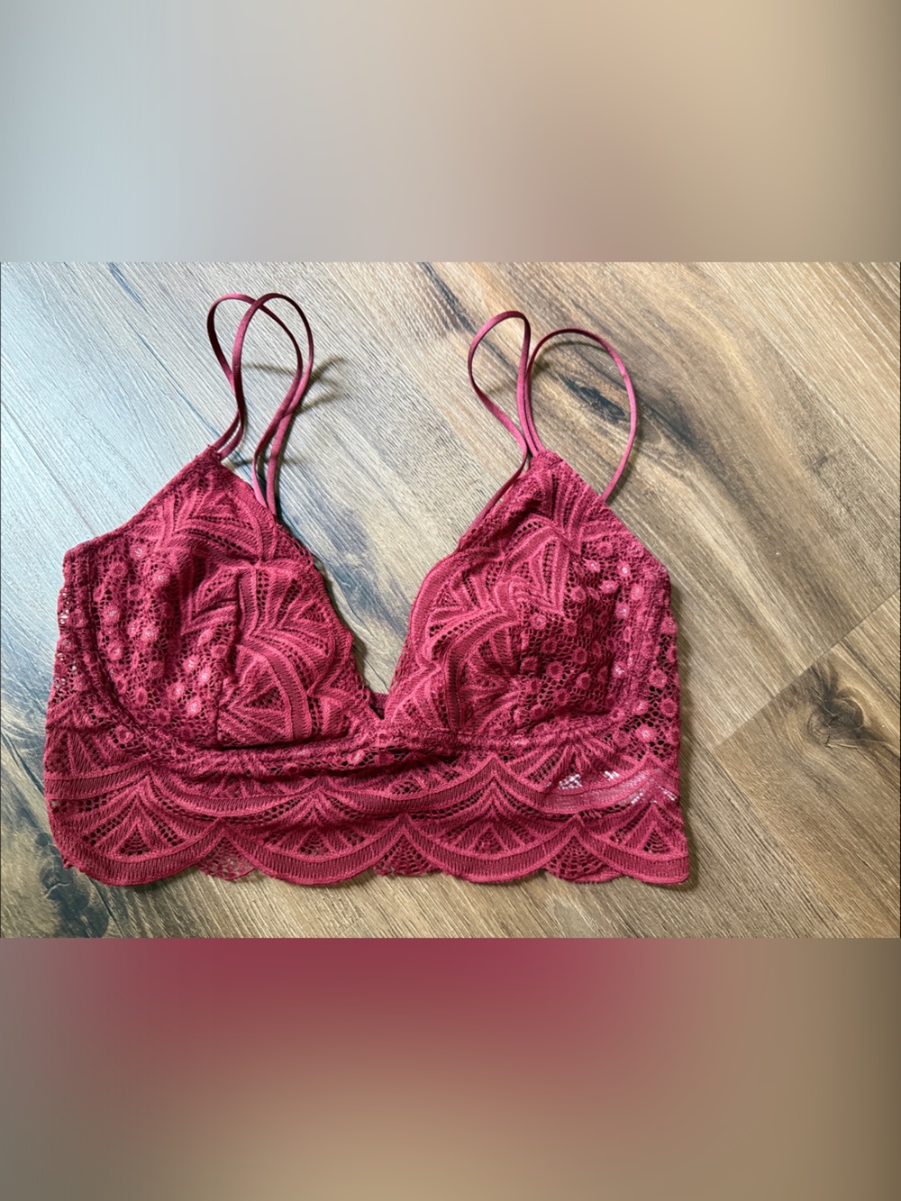 Auden Lace Bralette in Burgundy Red
